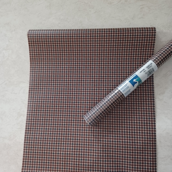 RESERVED Wallpaper Red and Blue Small Plaid Check 5 ROLLS - Picture 3 of 7